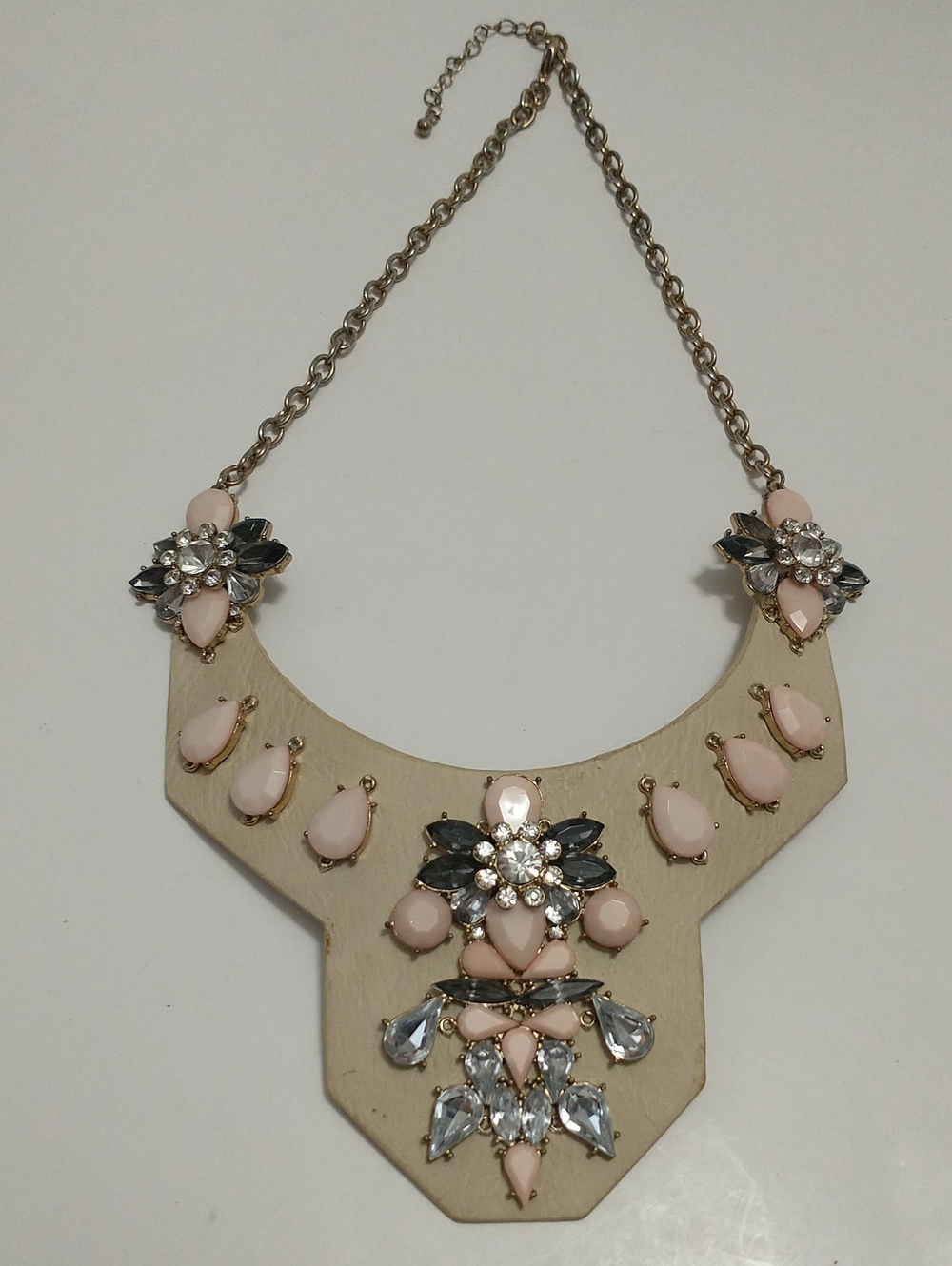 Women’s Pink Statement Bib Necklace by